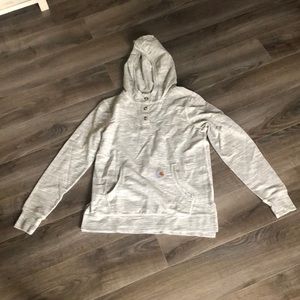 Carhartt heather grey sweatshirt.
